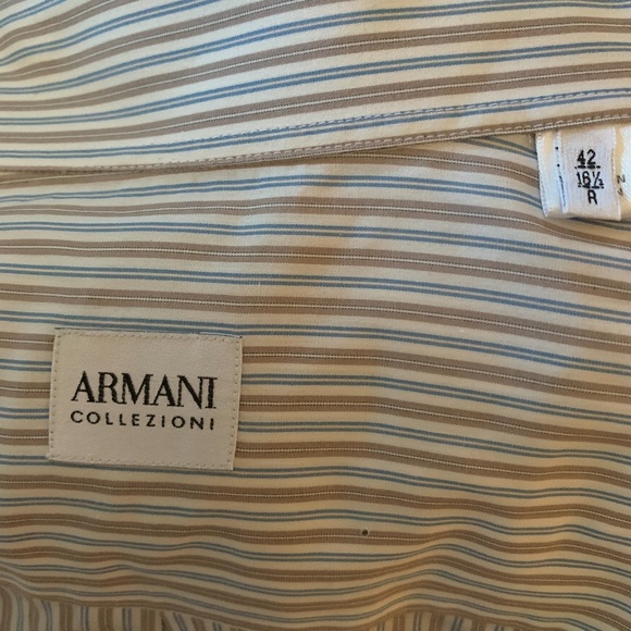 Giorgio Armani Blue Striped Dress Shirt - Picture 4 of 4